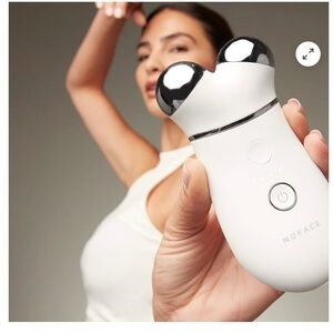 NuFace White Facial Toning Device with Silver Spheres